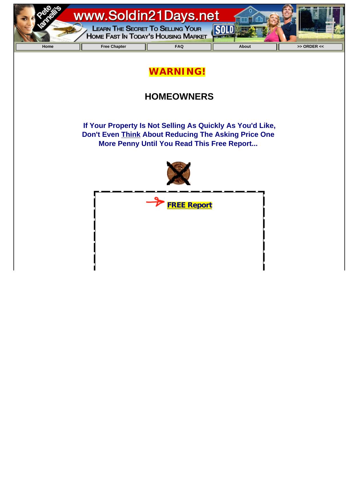 How To Sell Your Home In 21 Days Or Less - With Or Without A Realtor. by Best of Kuszter's Collection