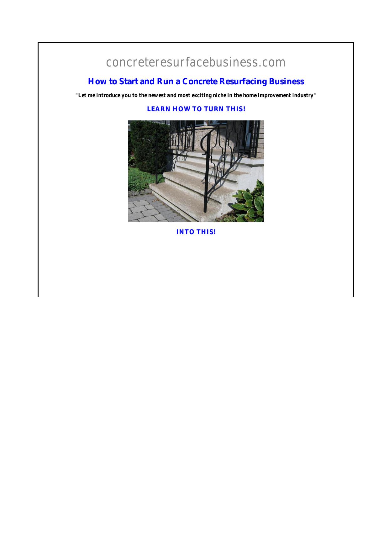How To Start And Run A Concrete Resurfacing Business Make Money. by Best of Kuszter's Collection
