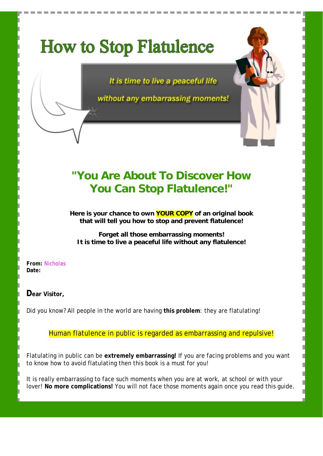 How To Stop Flatulence. by Best of Kuszter's Collection