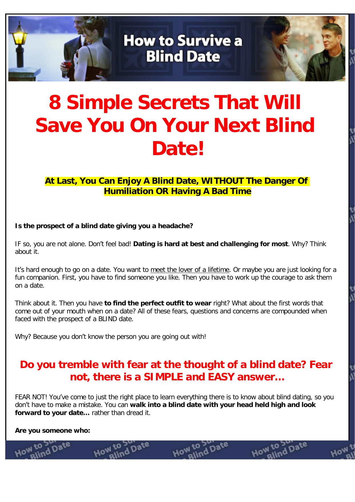 How To Survive A Blind Date Ebook And Mp3 Package. by Best of Kuszter's Collection