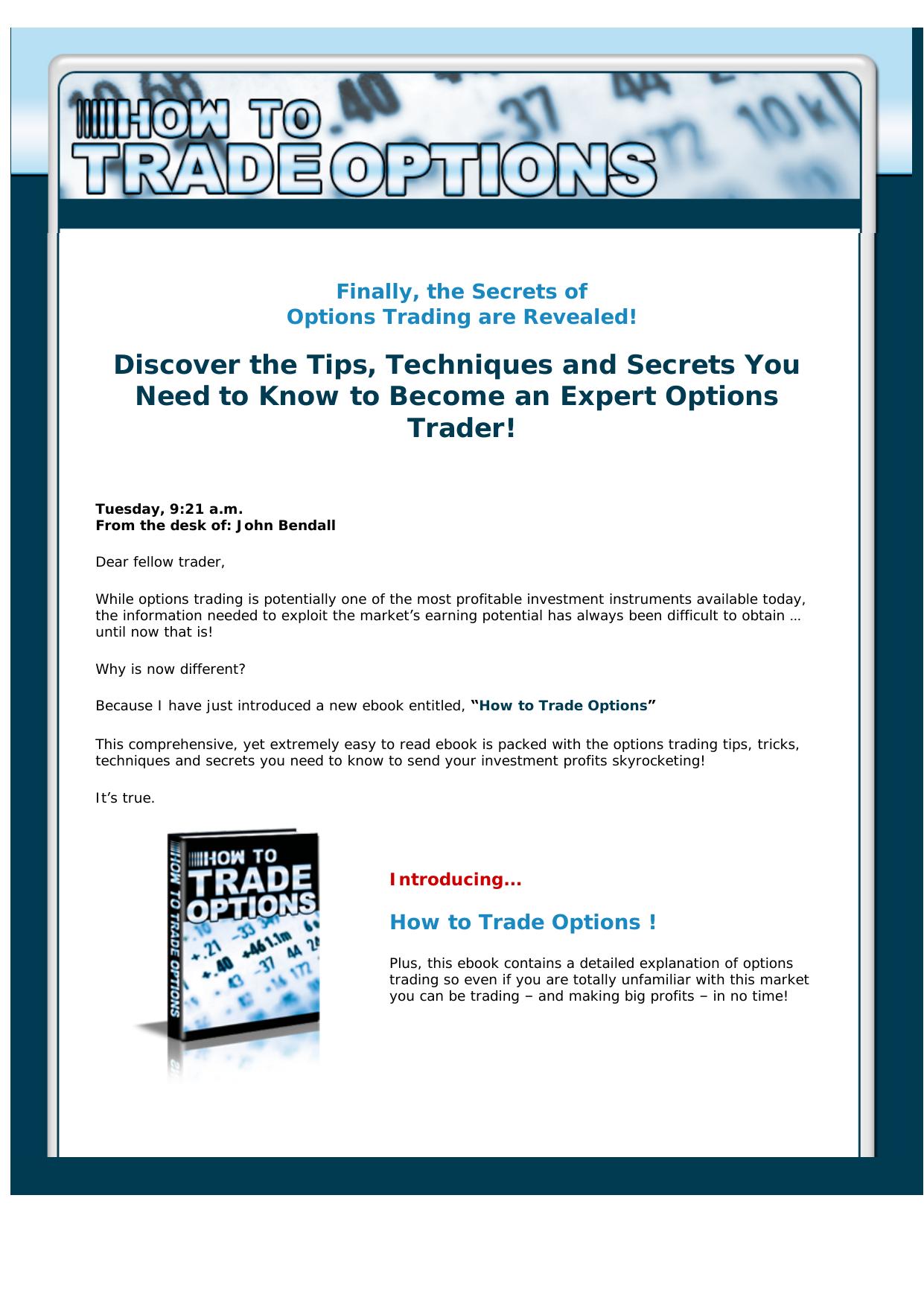 How To Trade Options. by Best of Kuszter's Collection