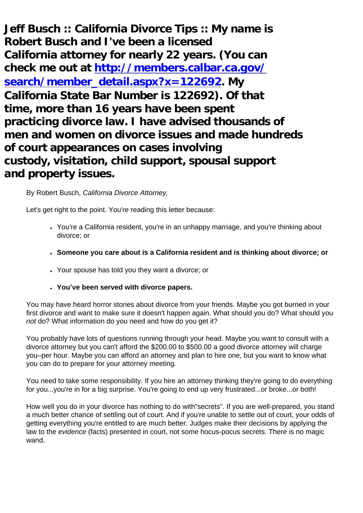 How To Win Your California Divorce. by Best of Kuszter's Collection