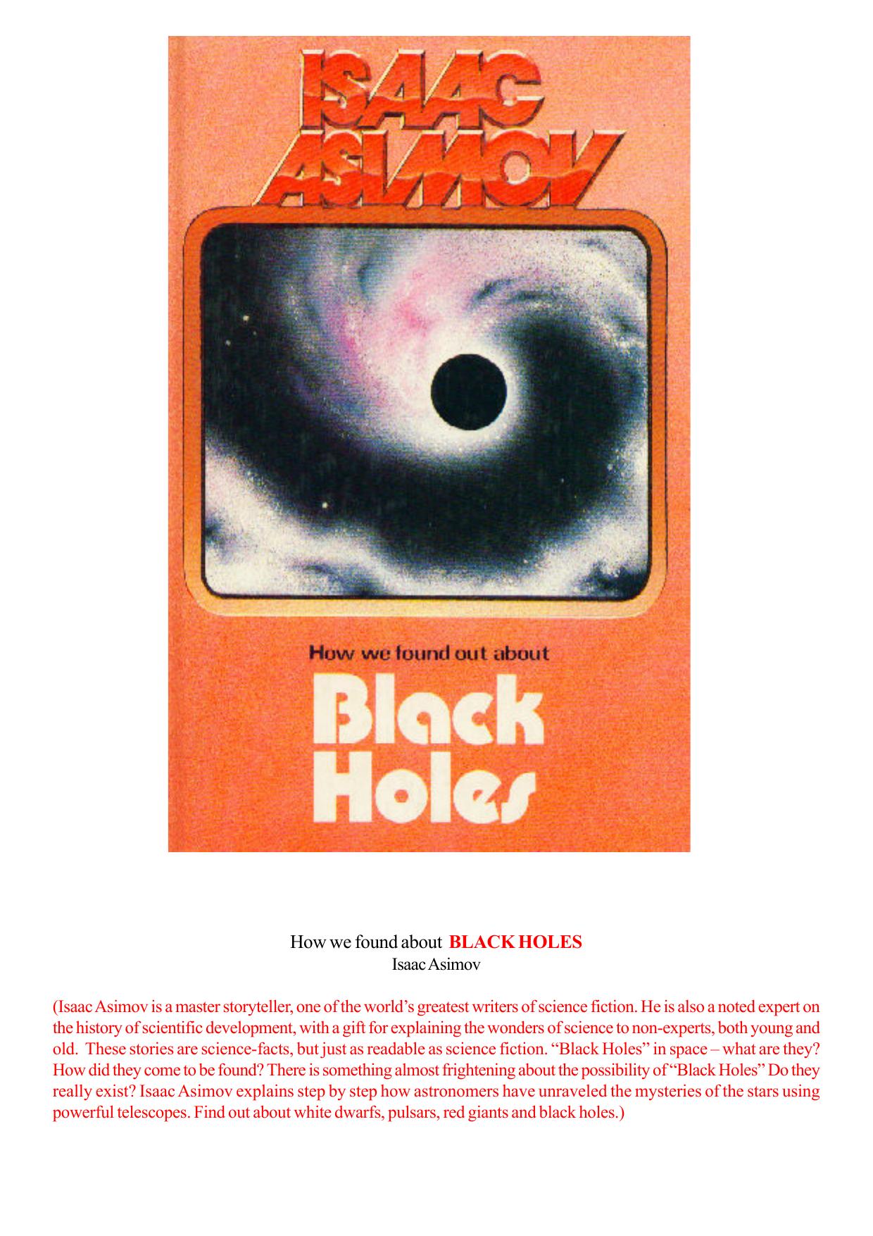 How We Found About Black Holes by Asimov I