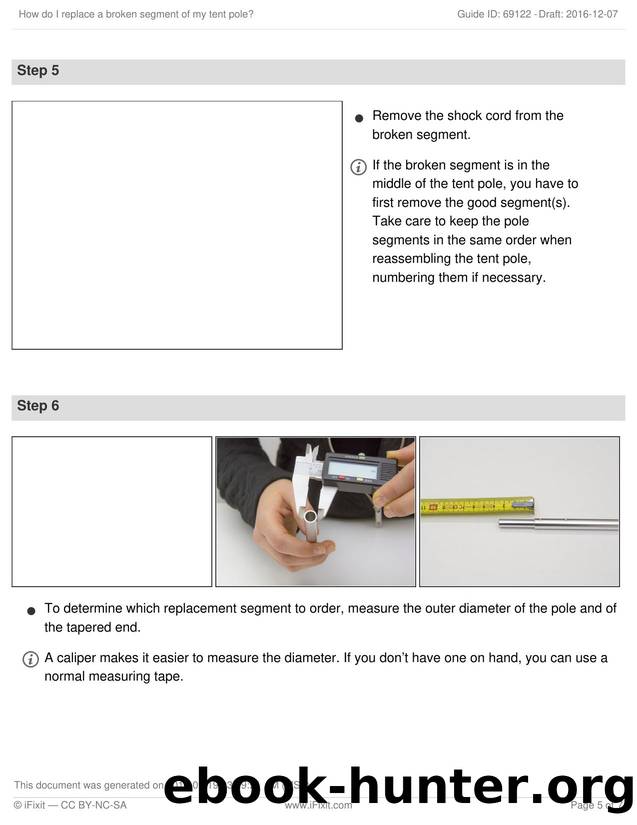 How do I replace a broken segment of my tent pole by Unknown