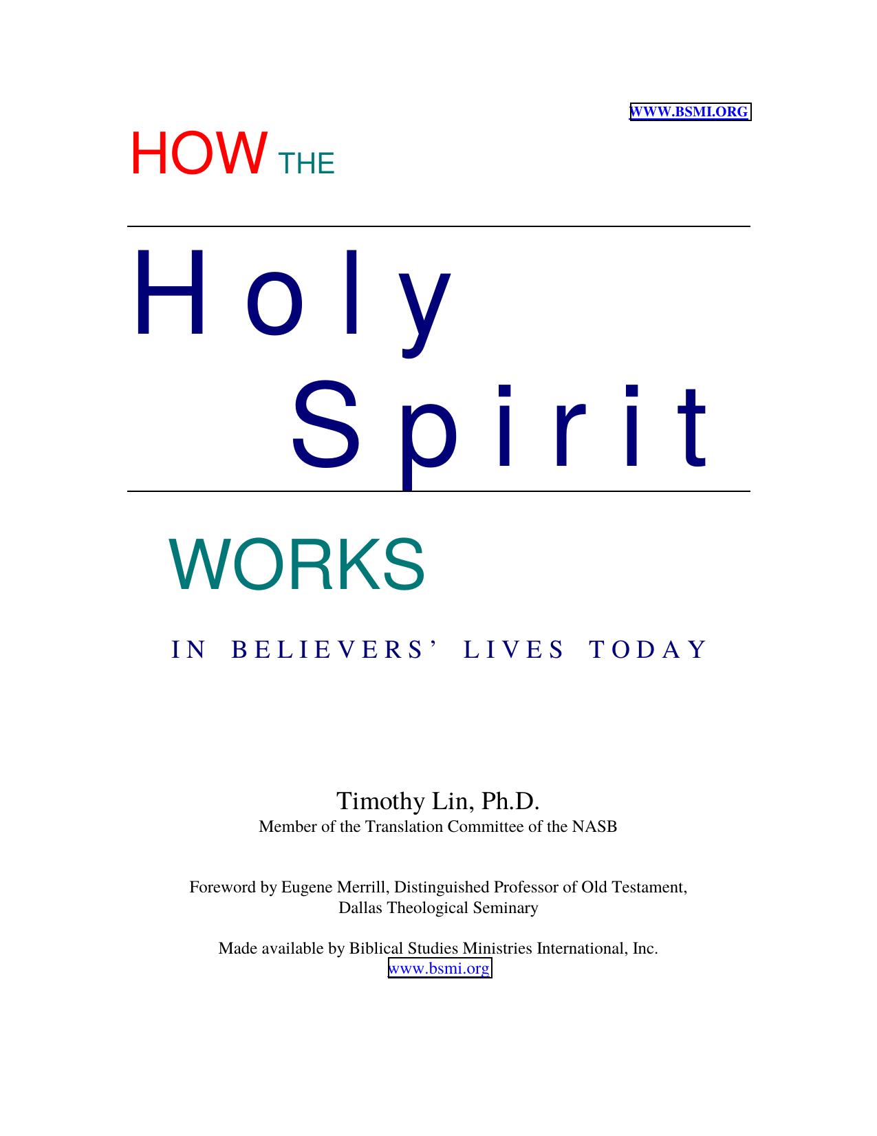 How the Holy Spirit Works - Lin by Lin