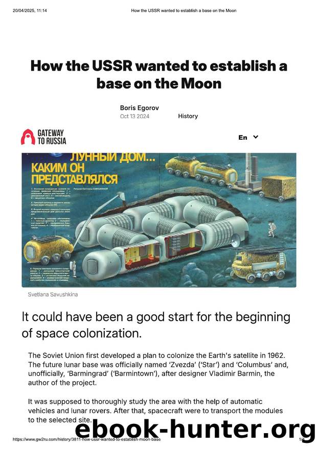 How the USSR wanted to establish a base on the Moon by Unknown