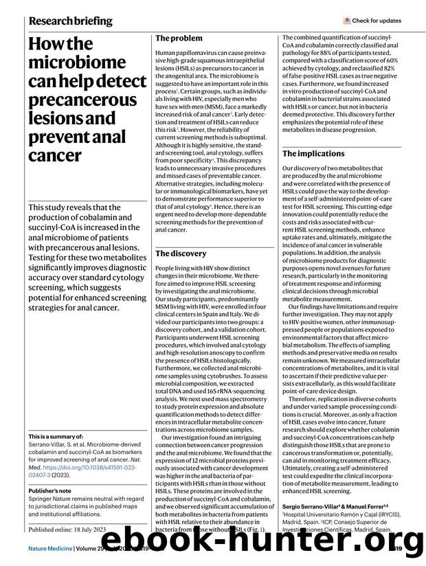 How the microbiome can help detect precancerous lesions and prevent anal cancer by Unknown