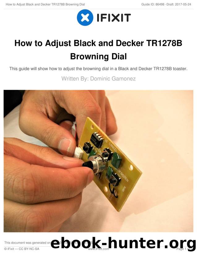 How to Adjust Black and Decker TR1278B Browning Dial by Unknown