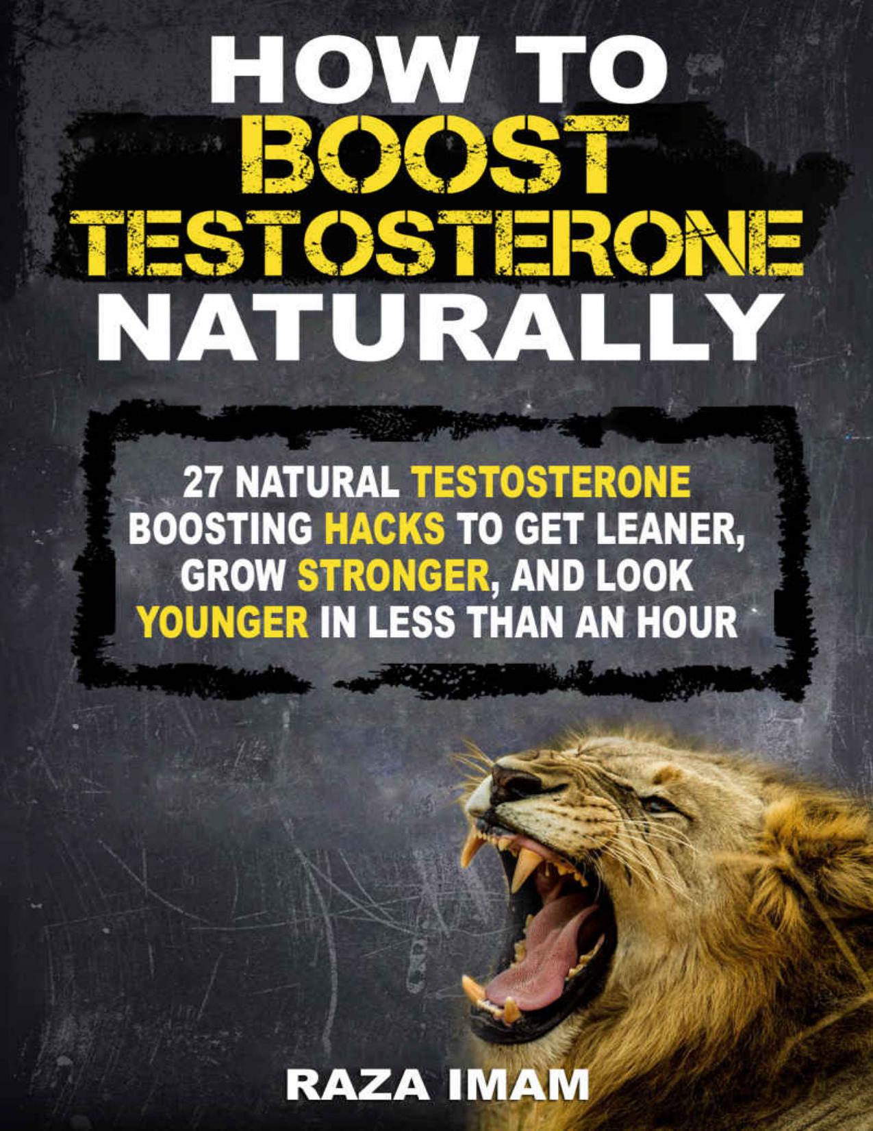 How to Boost Testosterone Naturally: 27 Natural Testosterone Boosting Hacks to Get Leaner, Grow Stronger, and Look Younger in Less Than an Hour by Raza Imam