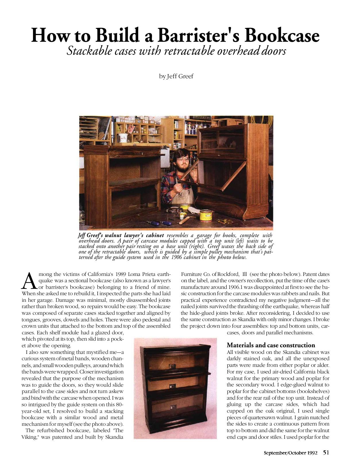 How to Build a Barrister's Bookcase by Jeff Greef