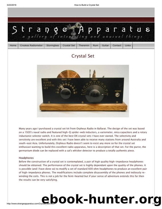 How to Build a Crystal Set by Unknown