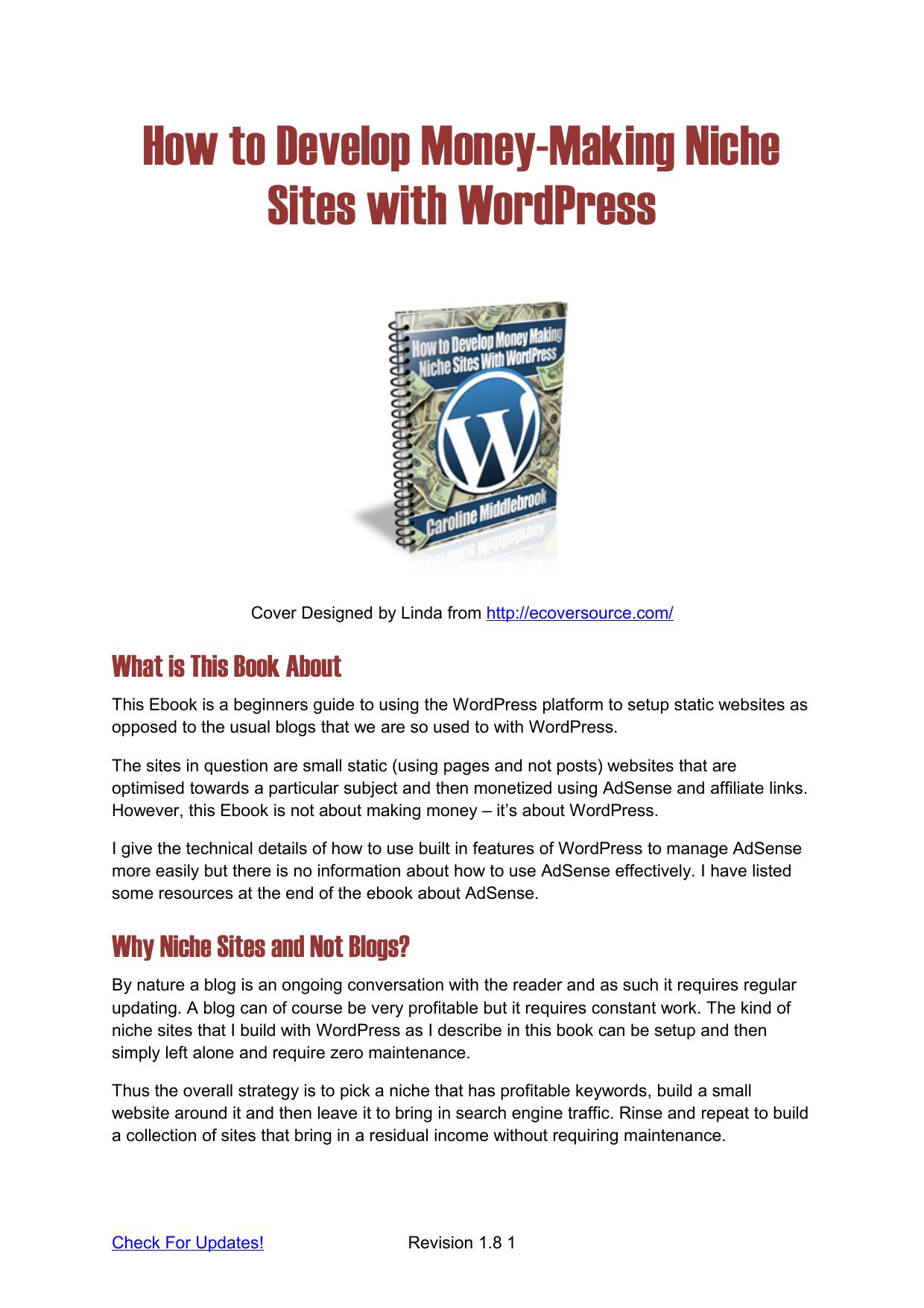 How to Develop Money-Making Niche Site with WordPress by Caroline Middlebrook