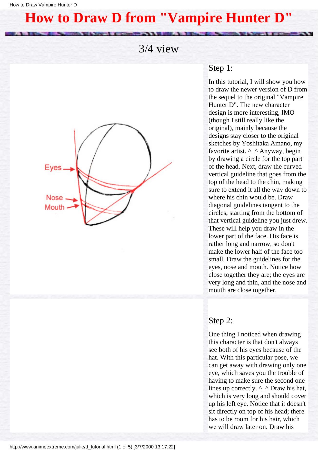 How to Draw Vampire Hunter D by Unknown