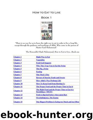 How to Eat to Live Vol. 1 by Elijah Muhammad