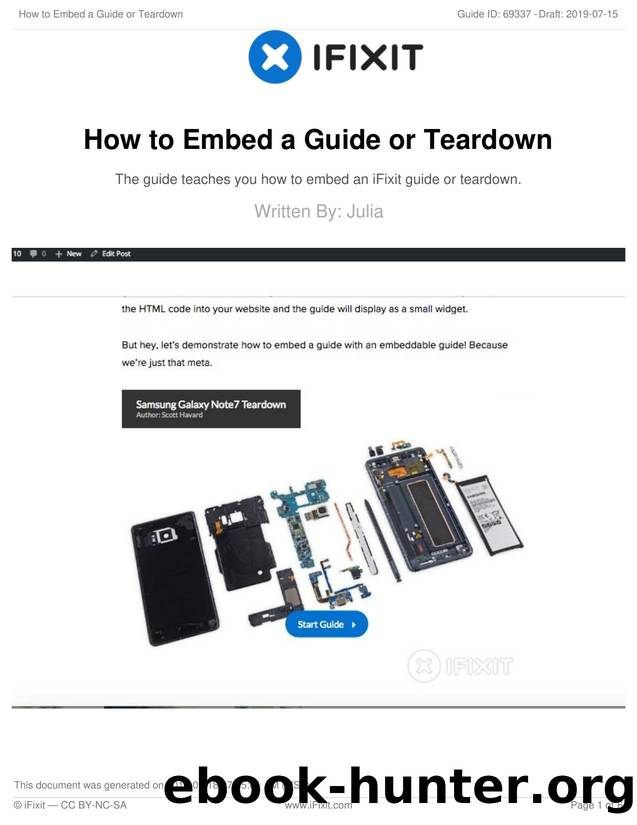 How to Embed a Guide or Teardown by Unknown