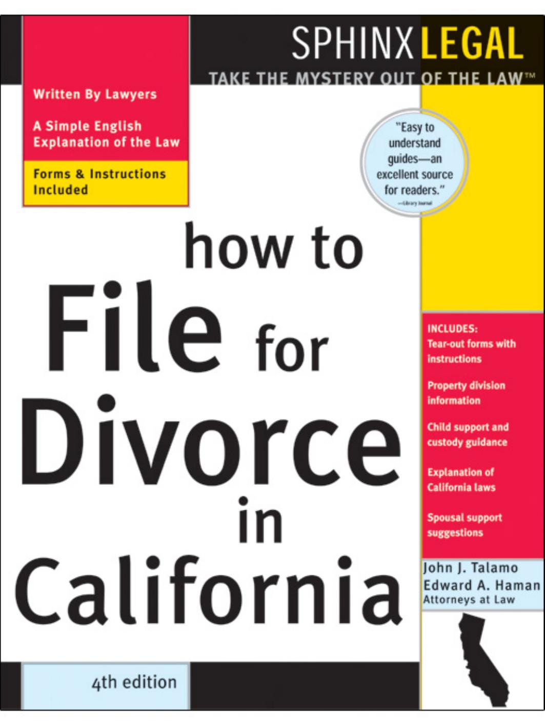 How to File for Divorce in California (Legal Survival Guides) by John Talamo Edward A. Haman