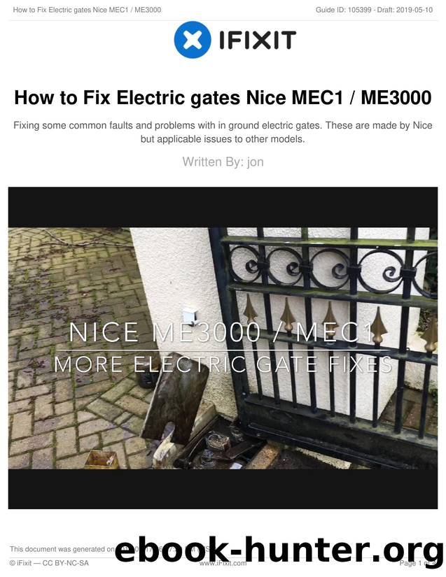 How to Fix Electric gates Nice MEC1  ME3000 by Unknown