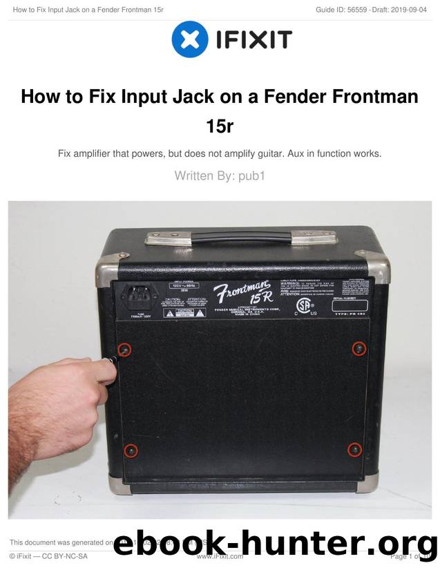 How to Fix Input Jack on a Fender Frontman 15r by Unknown