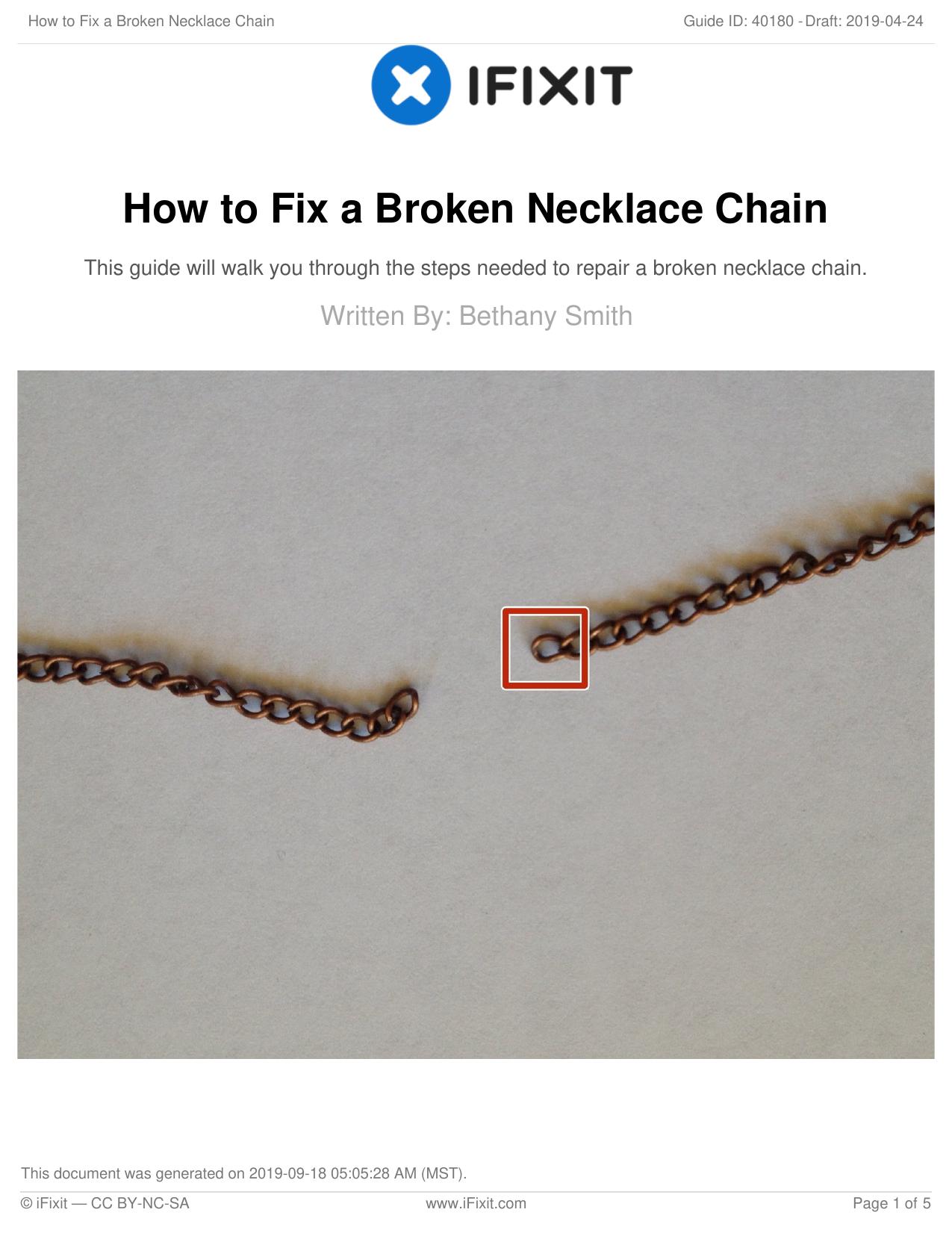 How to Fix a Broken Necklace Chain by Unknown