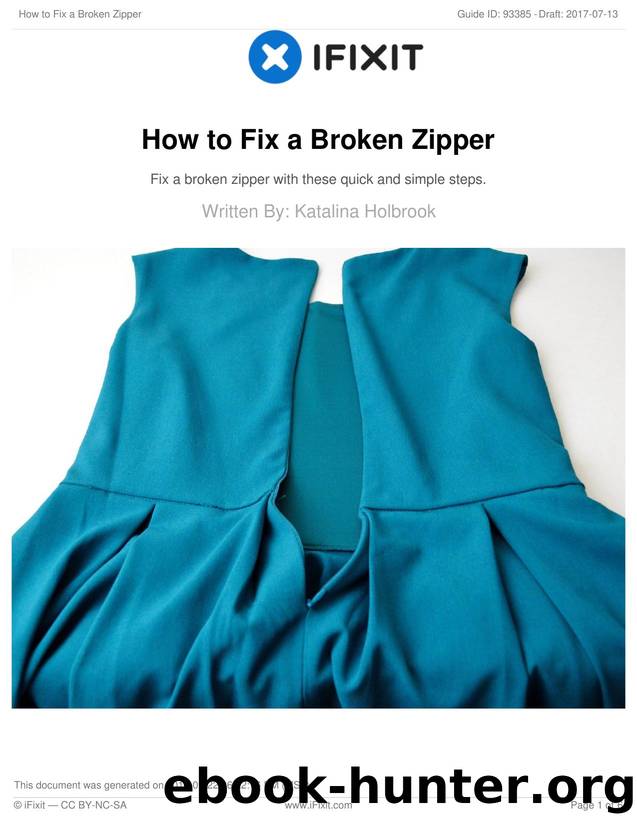 How to Fix a Broken Zipper by Unknown