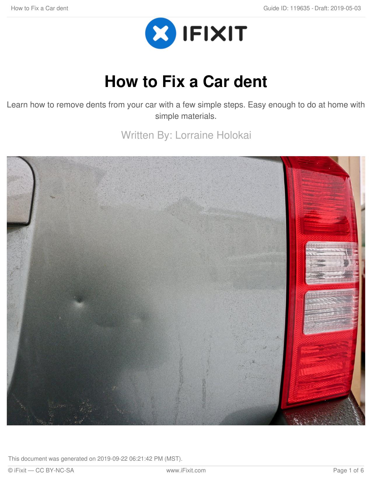 How to Fix a Car dent by Unknown