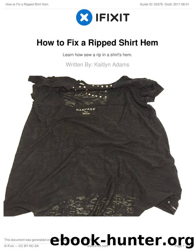 How to Fix a Ripped Shirt Hem by Unknown