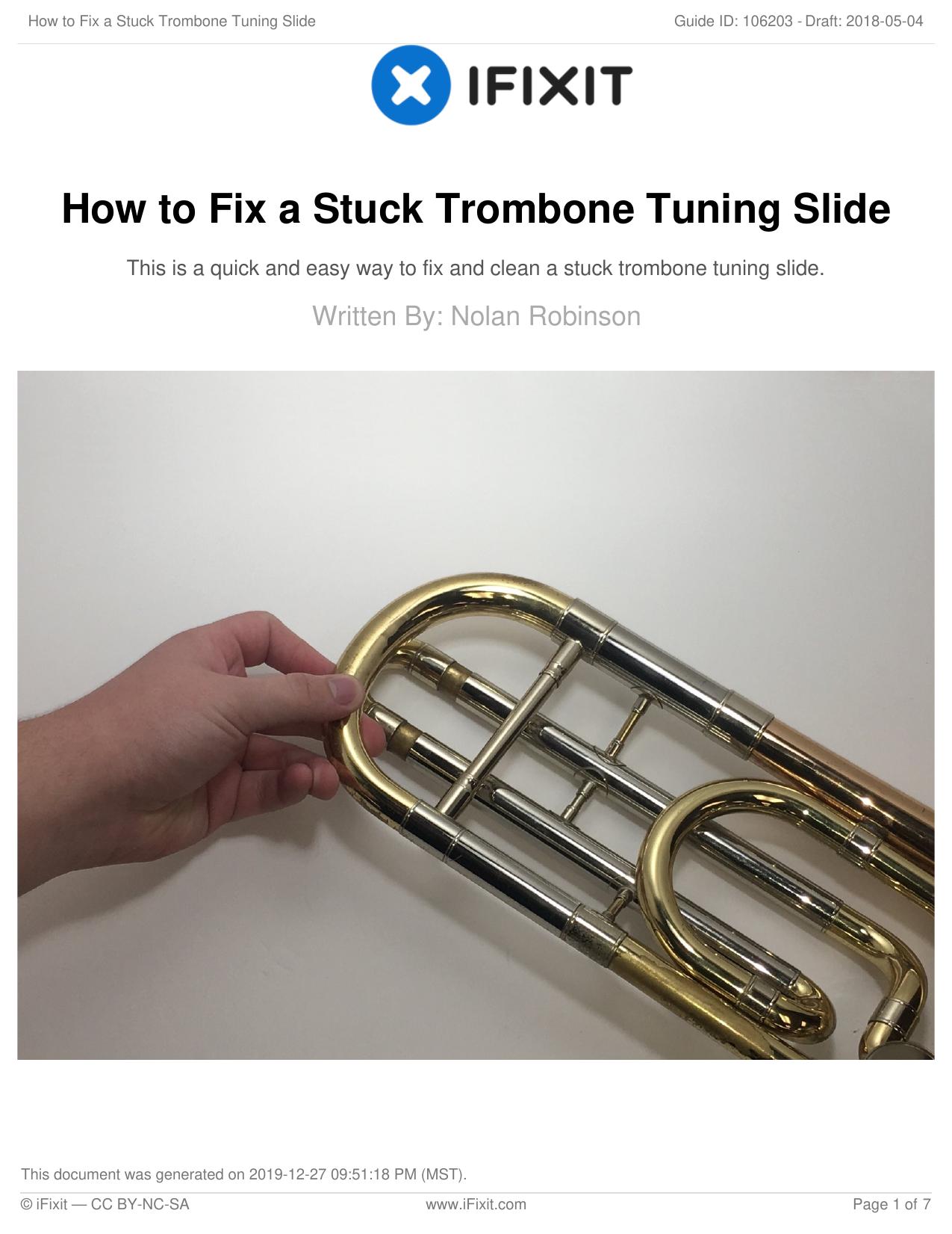 How to Fix a Stuck Trombone Tuning Slide by Unknown