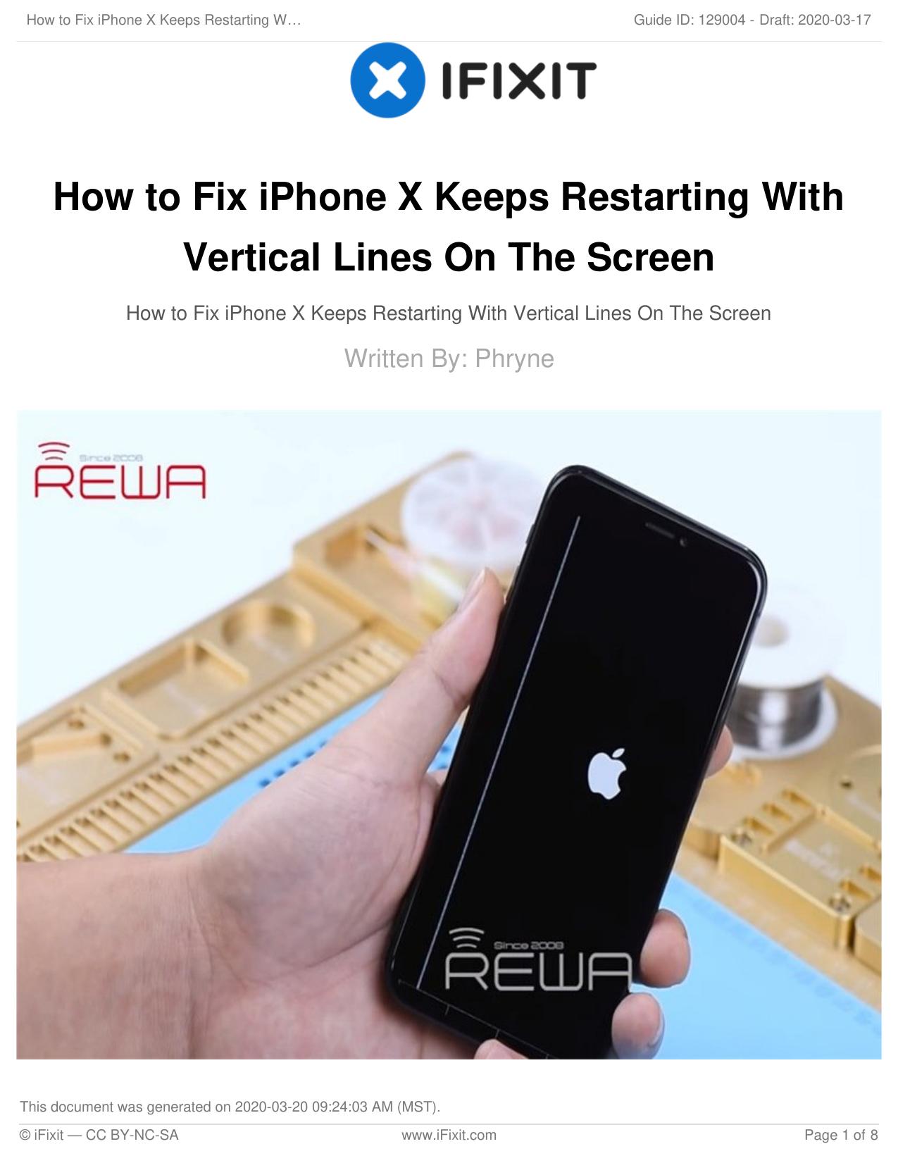 How to Fix iPhone X Keeps Restarting With Vertical Lines On The Screen by Unknown