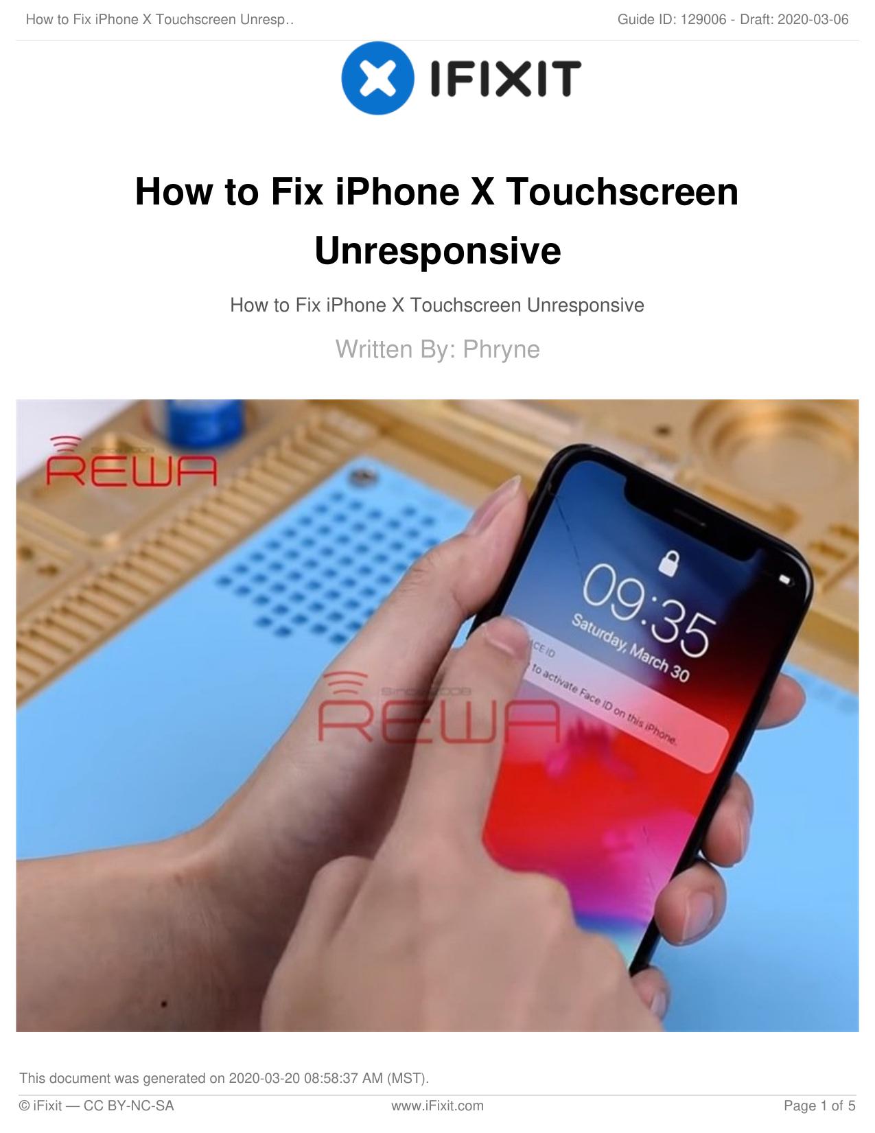 How to Fix iPhone X Touchscreen Unresponsive by Unknown
