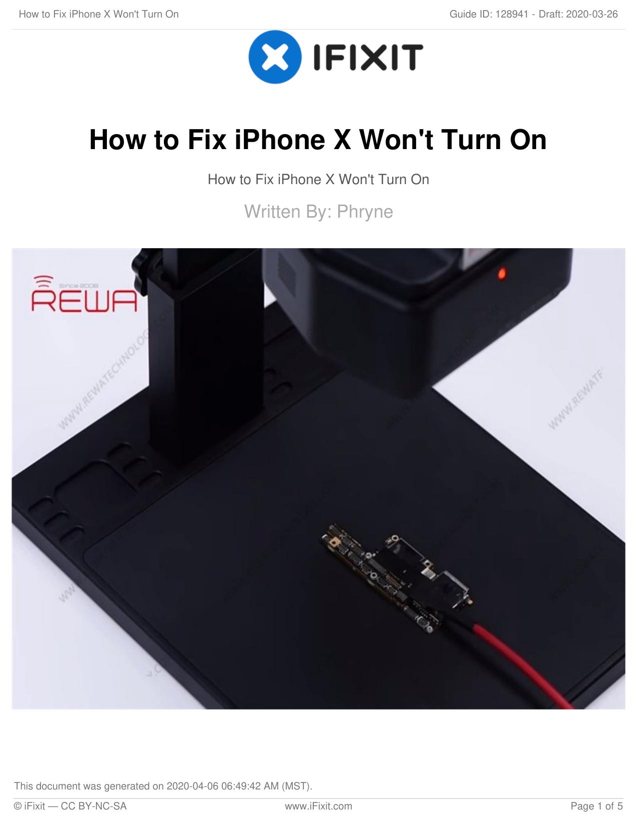 How to Fix iPhone X Won't Turn On by Unknown