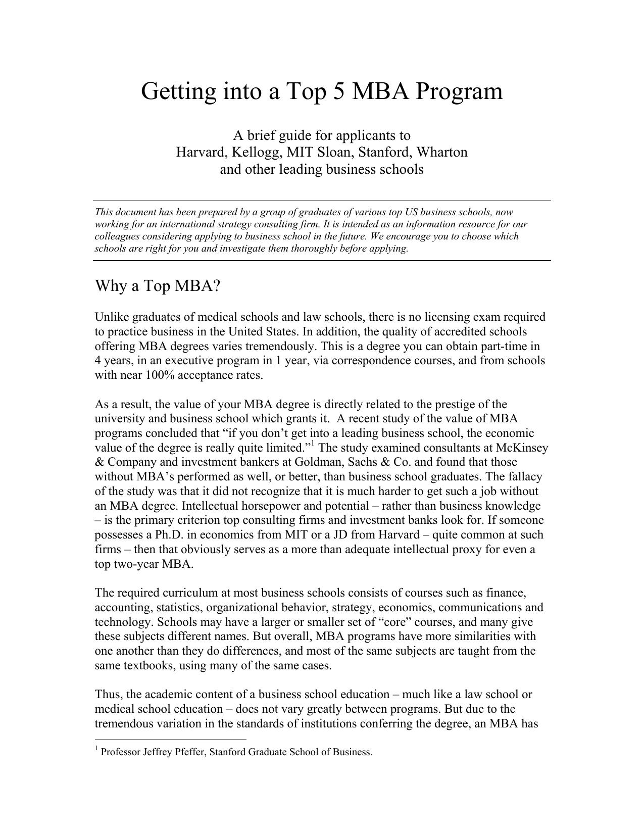 How to Get Into a Top 5 MBA Program by Boston Consulting Group