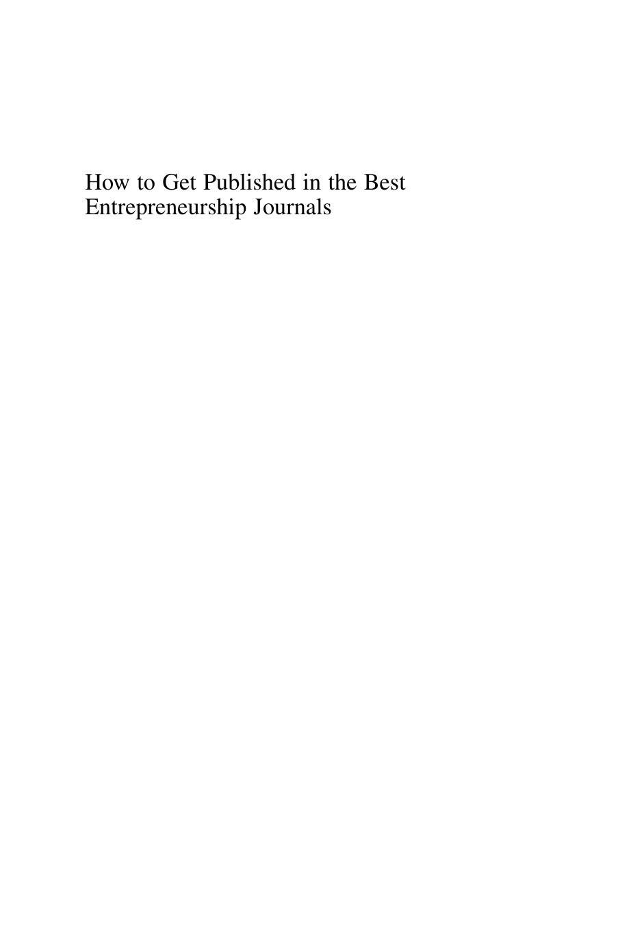 How to Get Published in the Best Entrepreneurship Journals: A Guide to Steer Your Academic Career by Alain Fayolle and Mike Wright