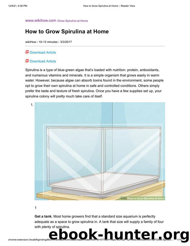 How to Grow Spirulina at Home    Reader View by Unknown