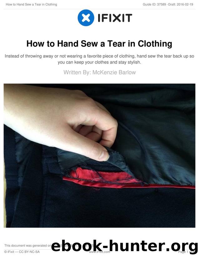 How to Hand Sew a Tear in Clothing by Unknown