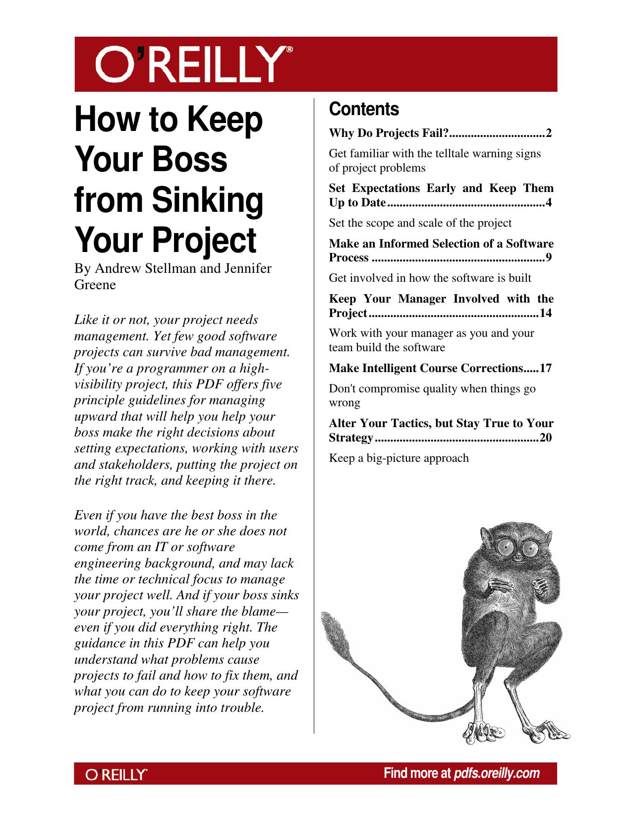 How to Keep Your Boss from Sinking Your Project by Andrew Stellman Jennifer Greene