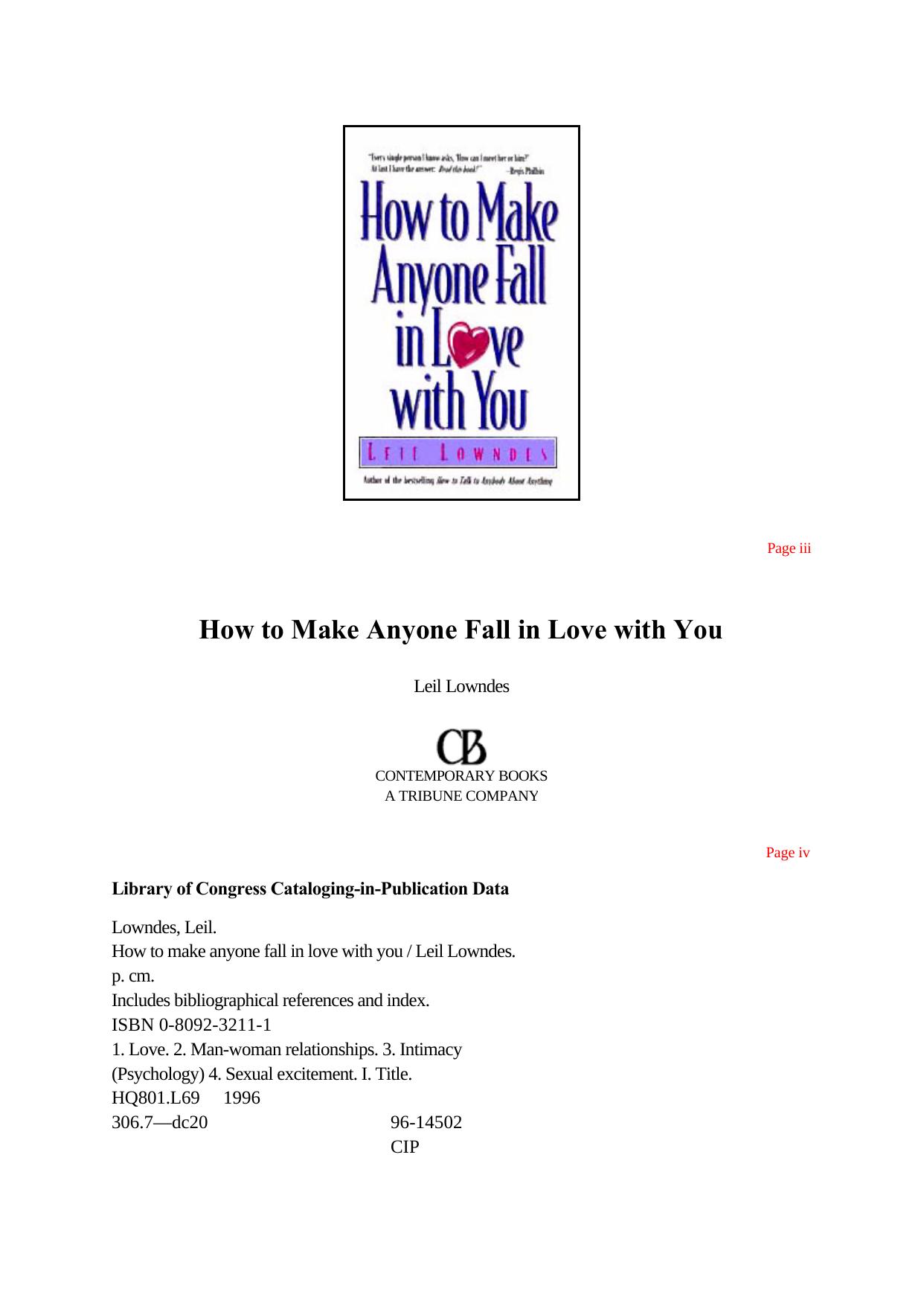 How to Make Anyone Fall in Love With You by Leil Lowndes