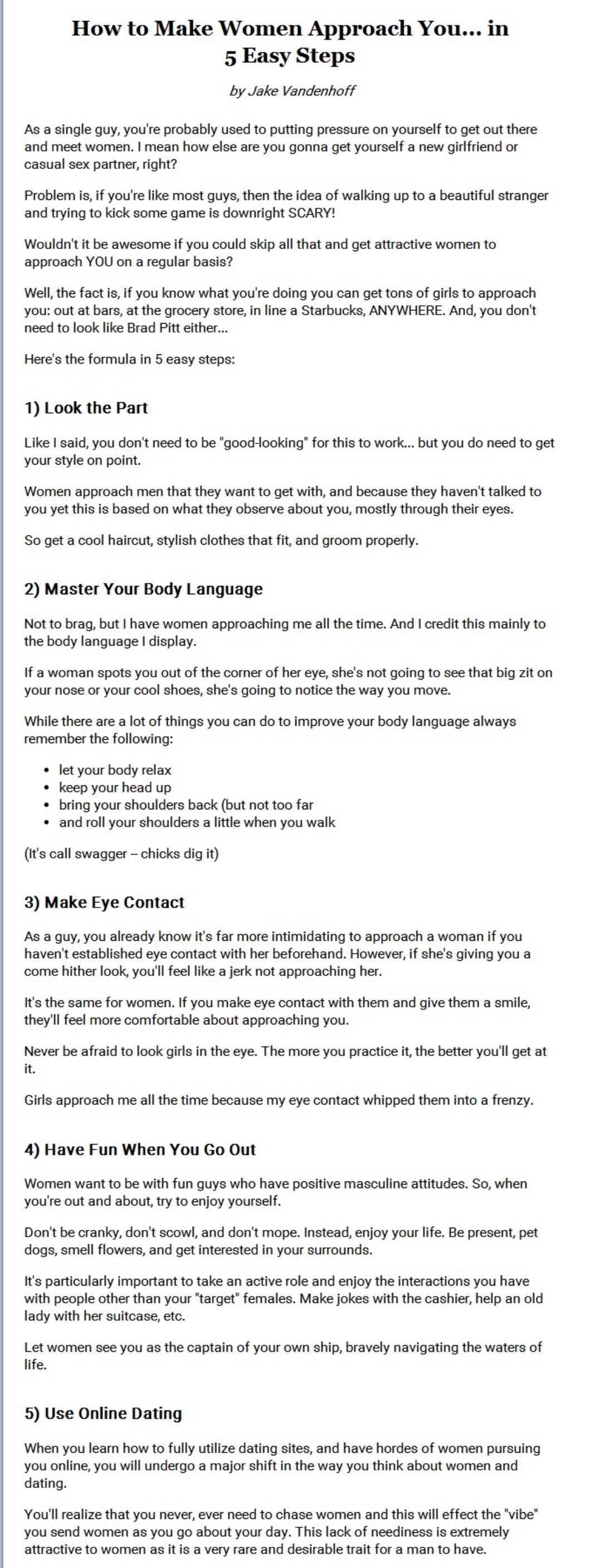 How to Make Women Approach You... in 5 Easy Steps by Unknown
