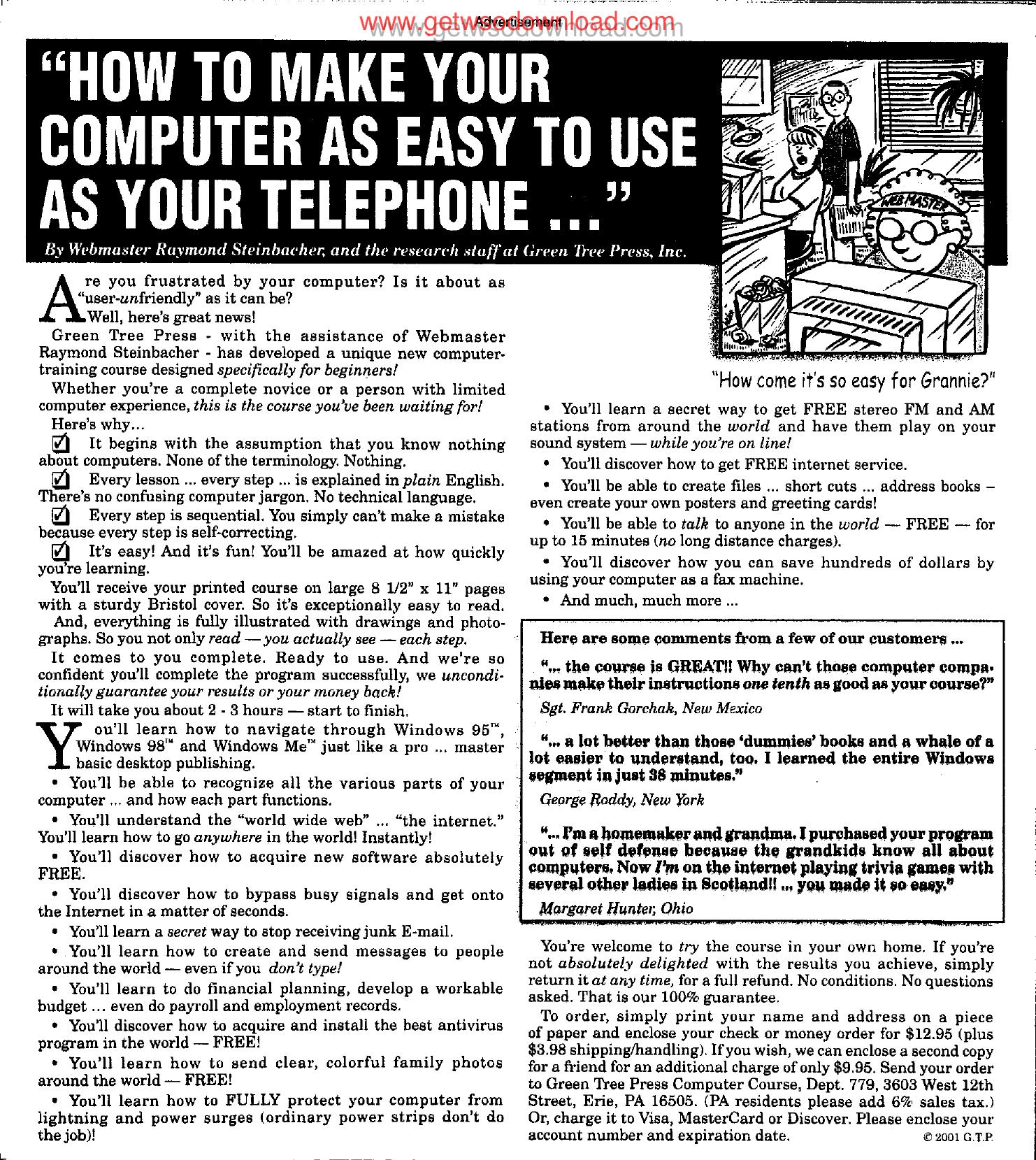 How to Make Your Computer As Easy to Use (Reverse Type) by Copyright 2009 Heritage Microfilm Inc. and Newspaperarchive.com