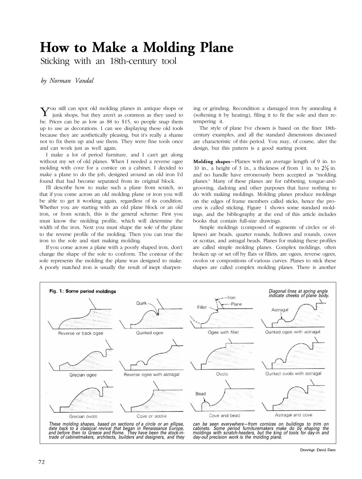 How to Make a Molding Plane by Norman L. Vandal