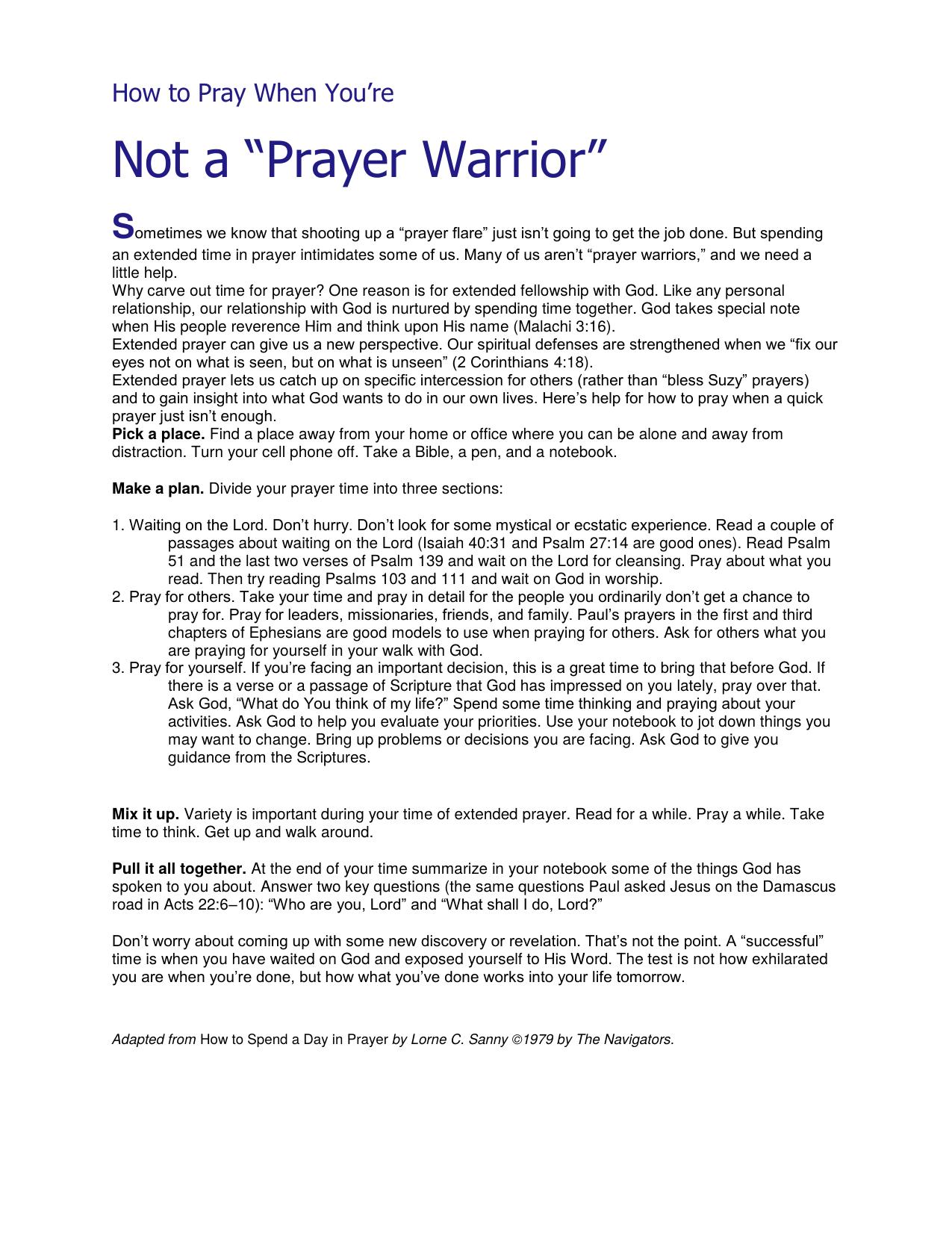 How to Pray When You are not a Prayer Warrior by jun