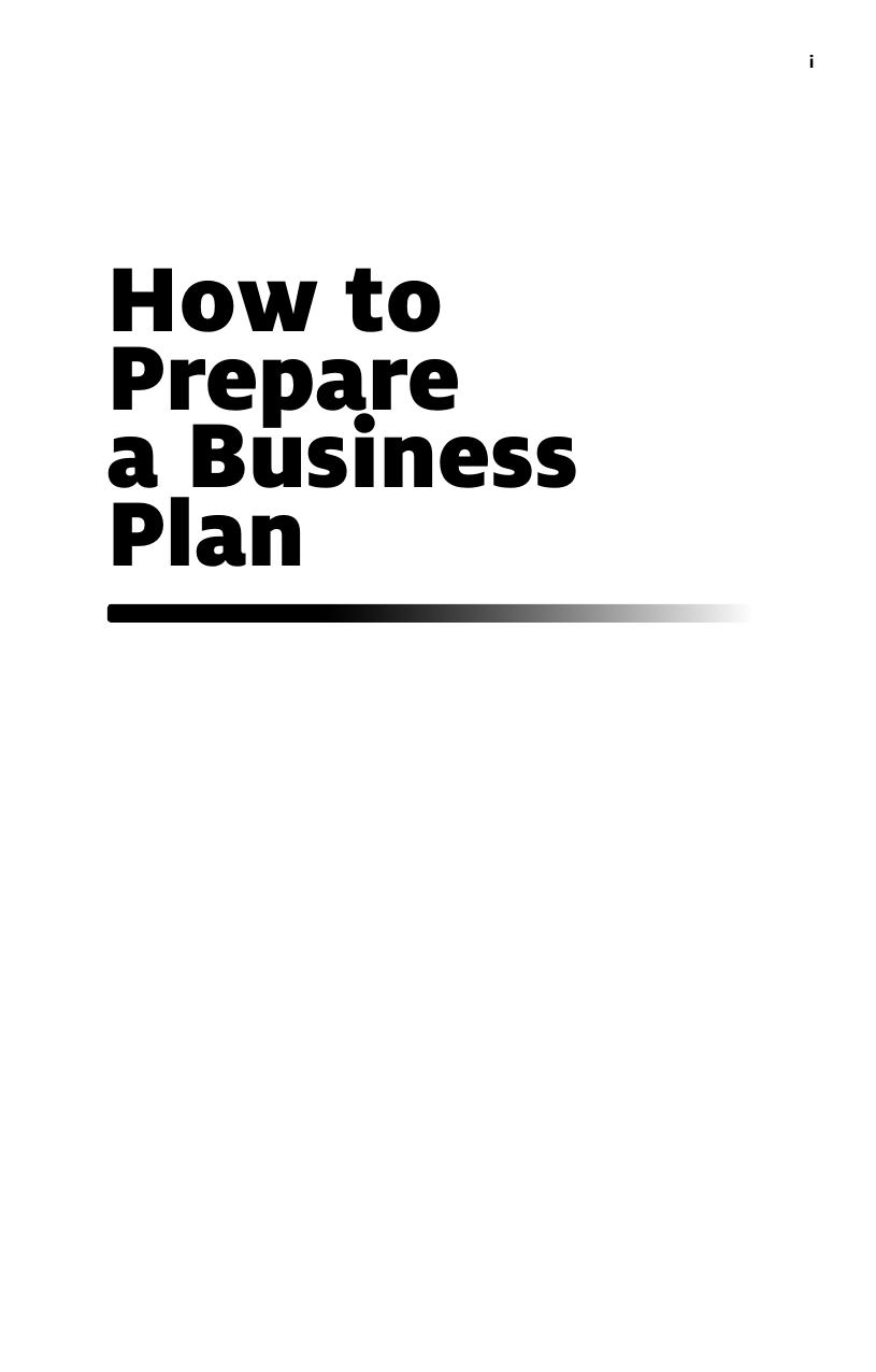How to Prepare a Business Plan by Blackwell Edward