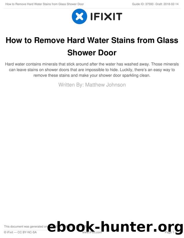 How to Remove Hard Water Stains from Glass Shower Door by Unknown