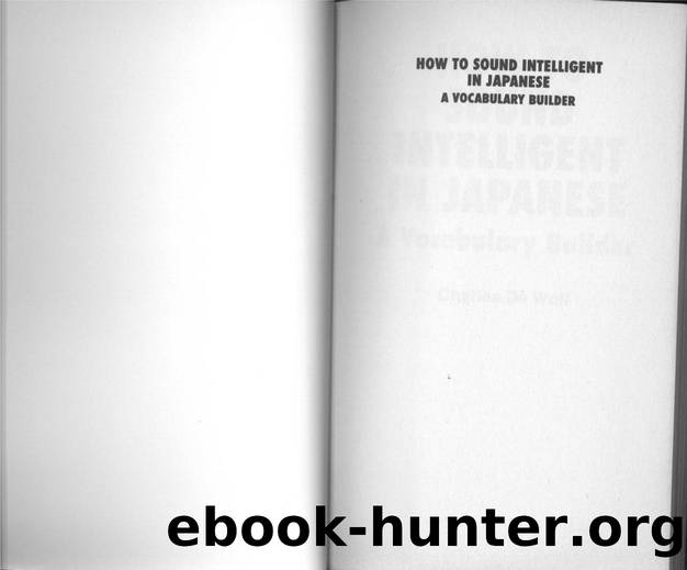 How to Sound Intelligent in Japanese A Vocabulary Builder by Unknown