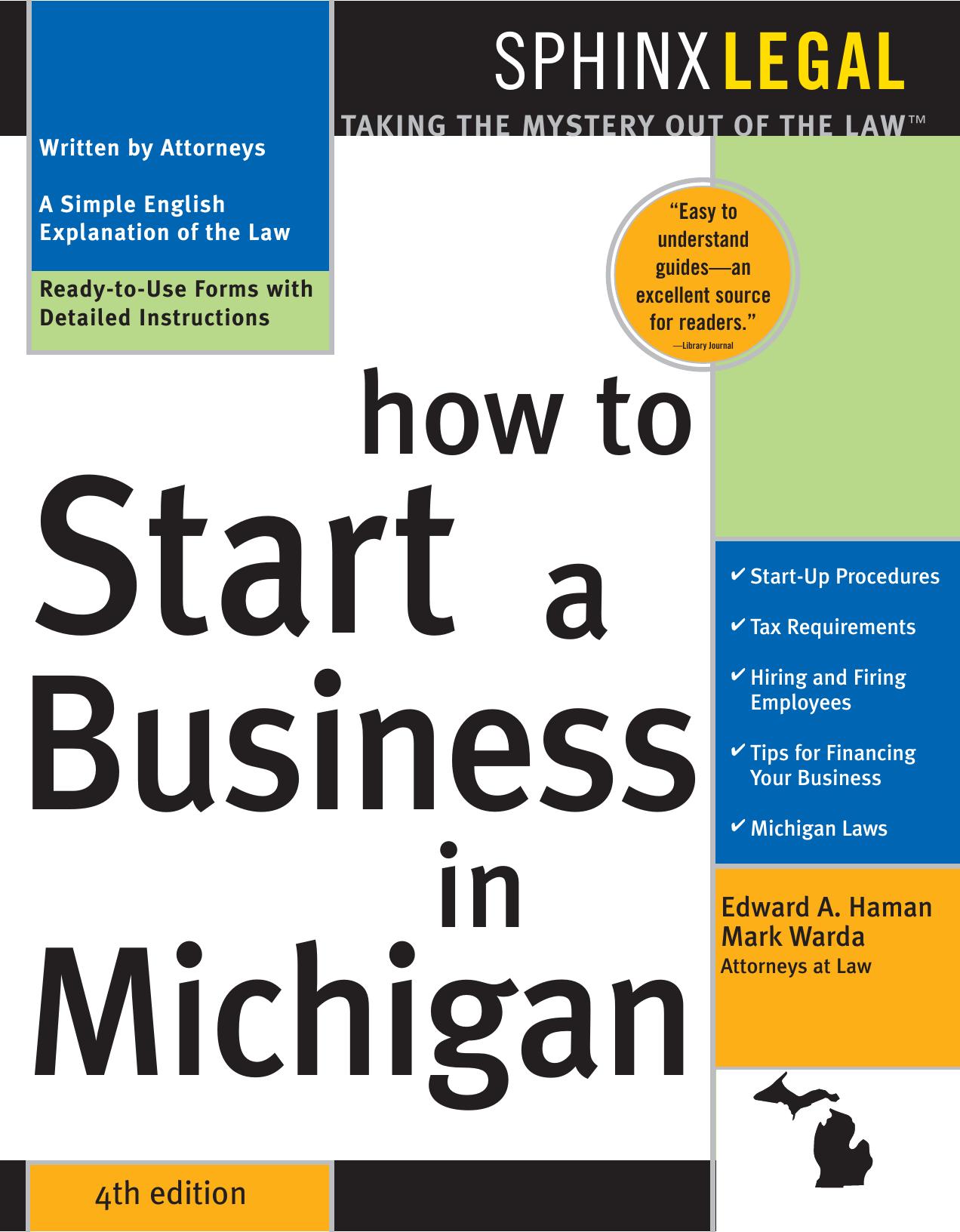 How to Start a Business in Michigan, 4E by Warda Haman