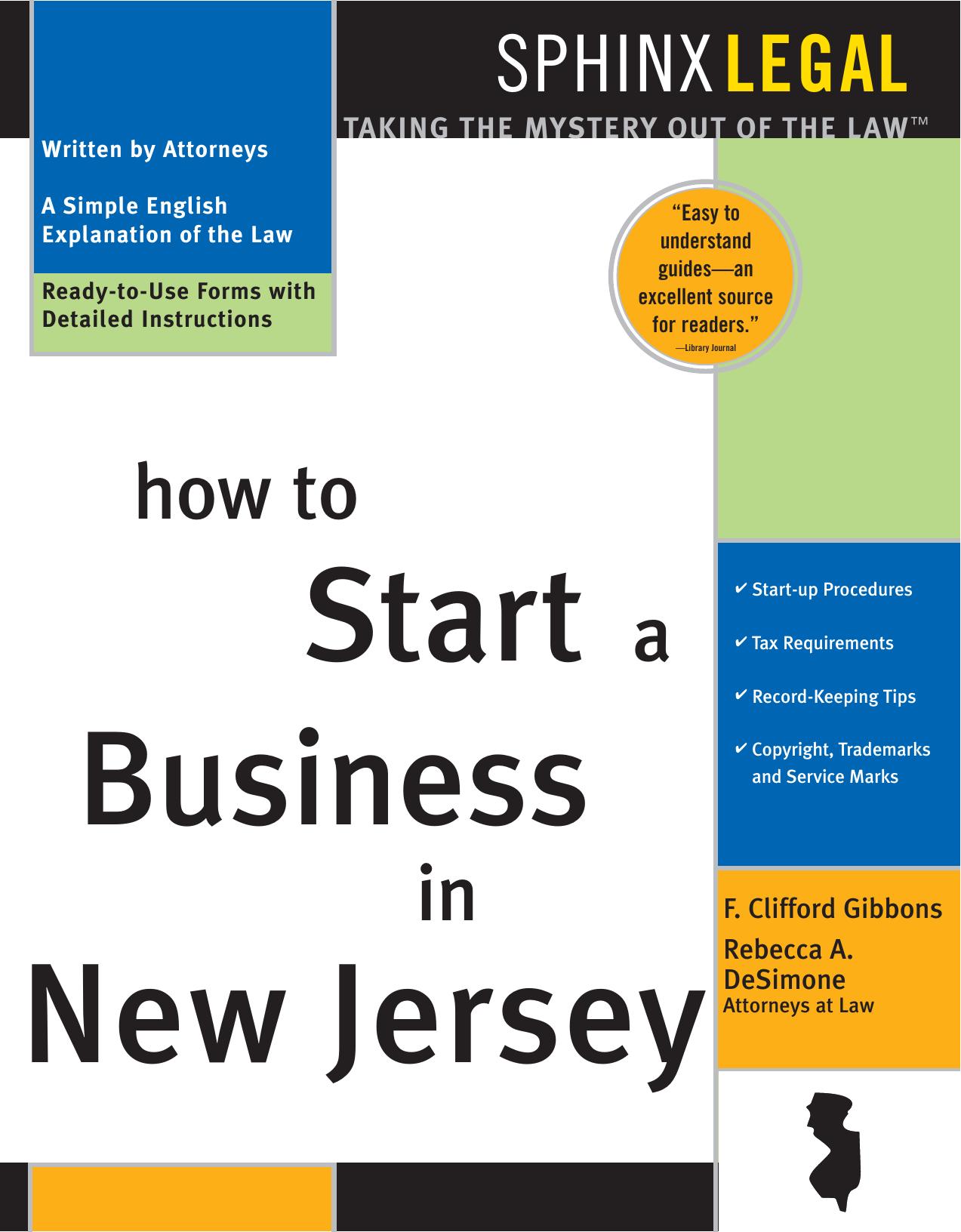 How to Start a Business in New Jersey by F. Clifford Gibbons; Rebecca A. DeSimone