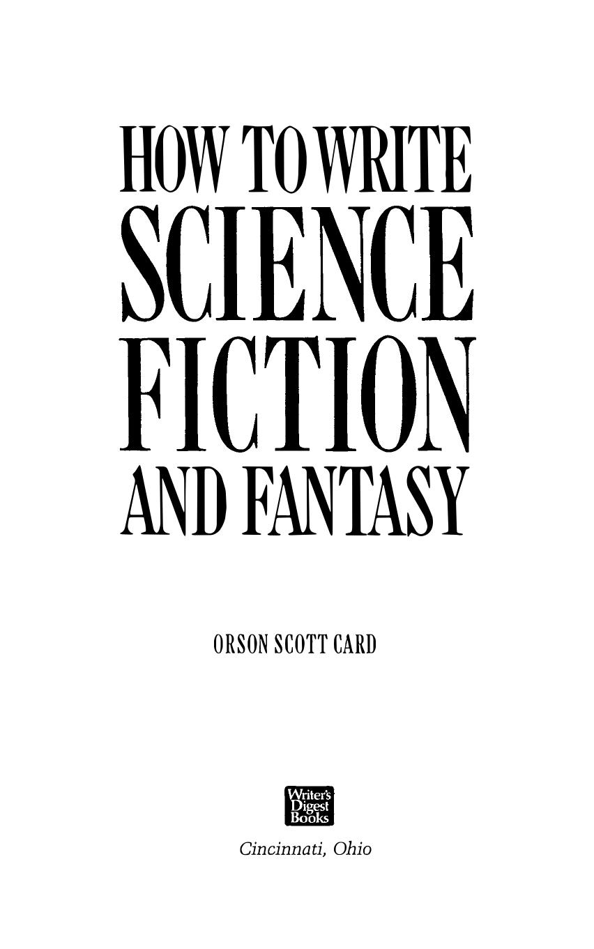 How to Write Science Fiction and Fantasy by Orson Scott Card
