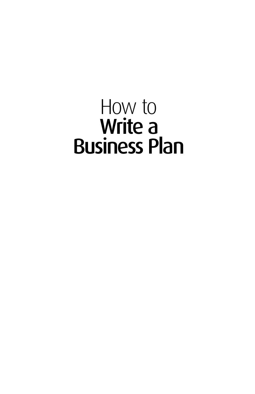 How to Write a Business Plan (Creating Success) by Brian Finch