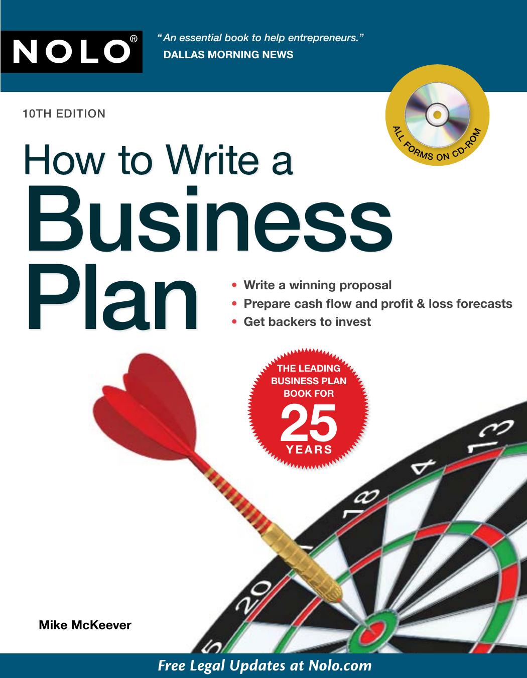 How to Write a Business Plan by Mike McKeever (Nolo)