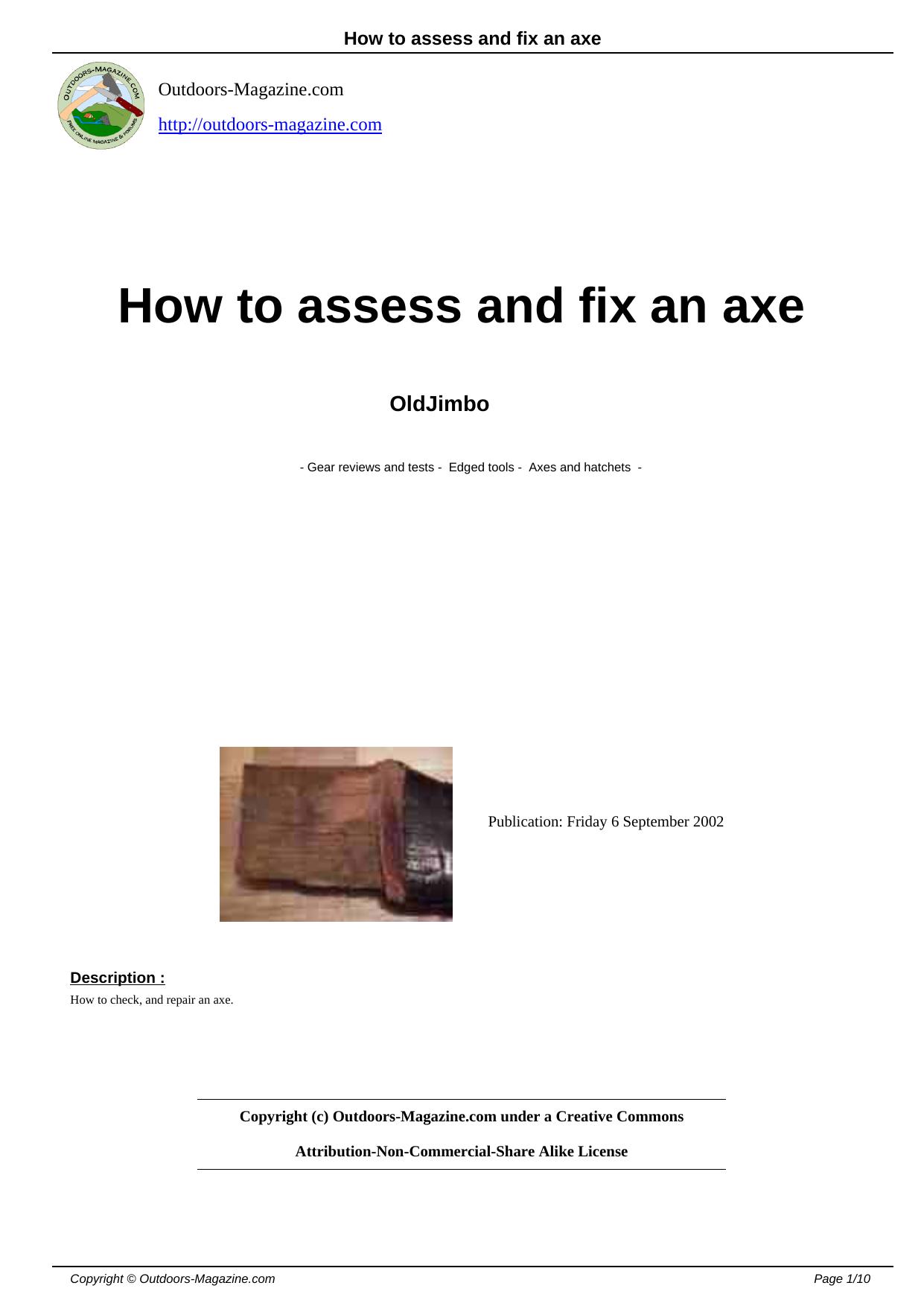 How to assess and fix an axe by Unknown