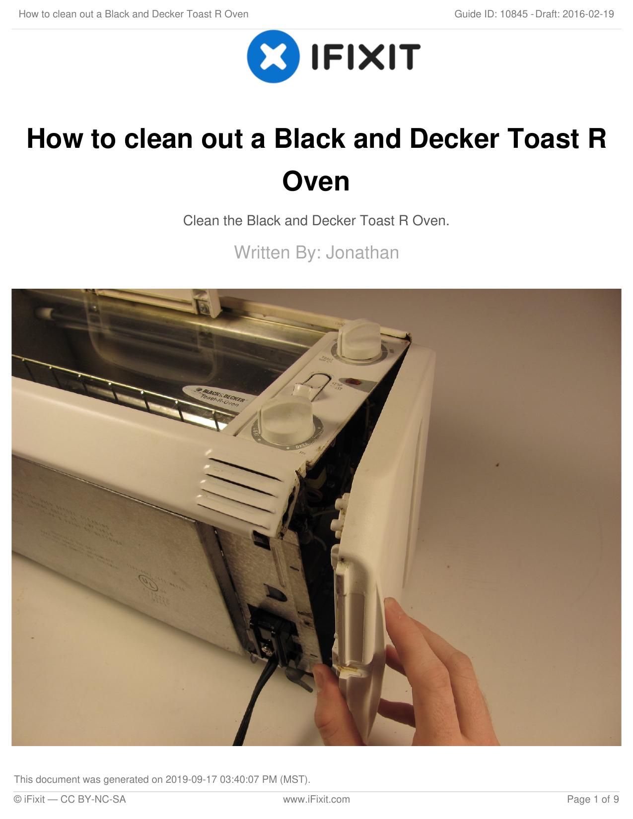 How to clean out a Black and Decker Toast R Oven by Unknown